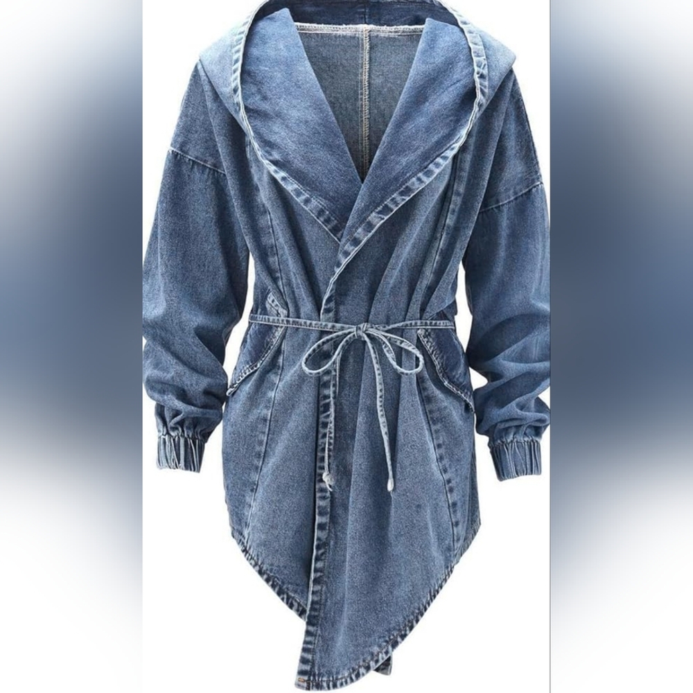 Hooded jean jacket size medium